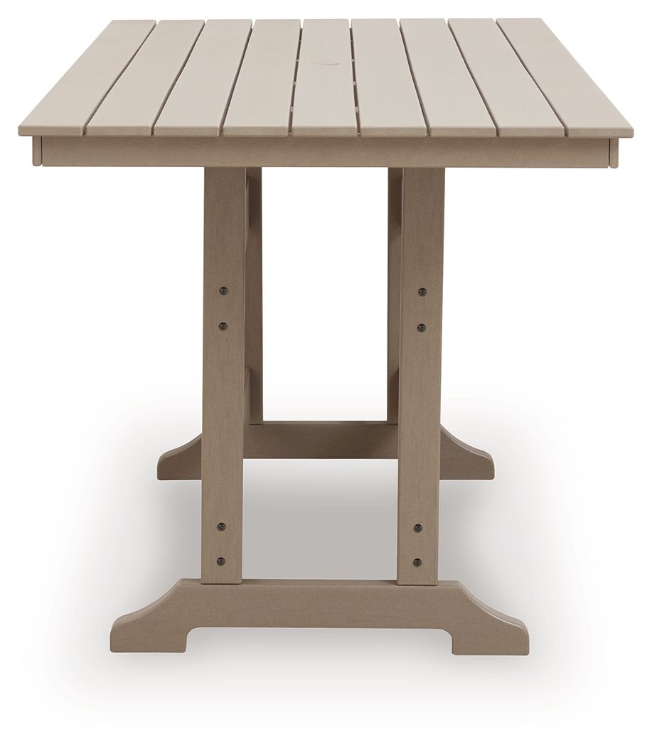 Seacliff Beach - Rectangular Counter Height Dining Table With Umbrella Option - Medium Brown - Urban Living Furniture (Los Angeles, CA)