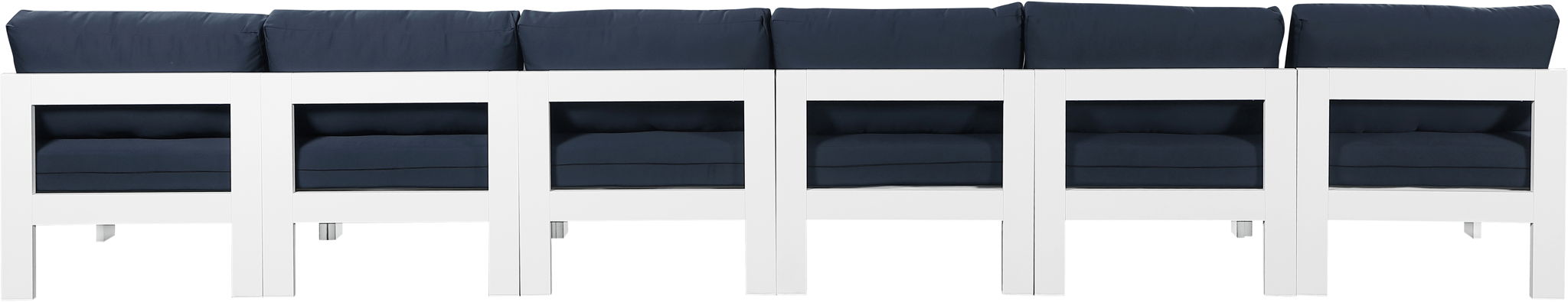 Nizuc - Outdoor Patio 6 Seat Armless Modular Sofa With White Frame - Urban Living Furniture (Los Angeles, CA)