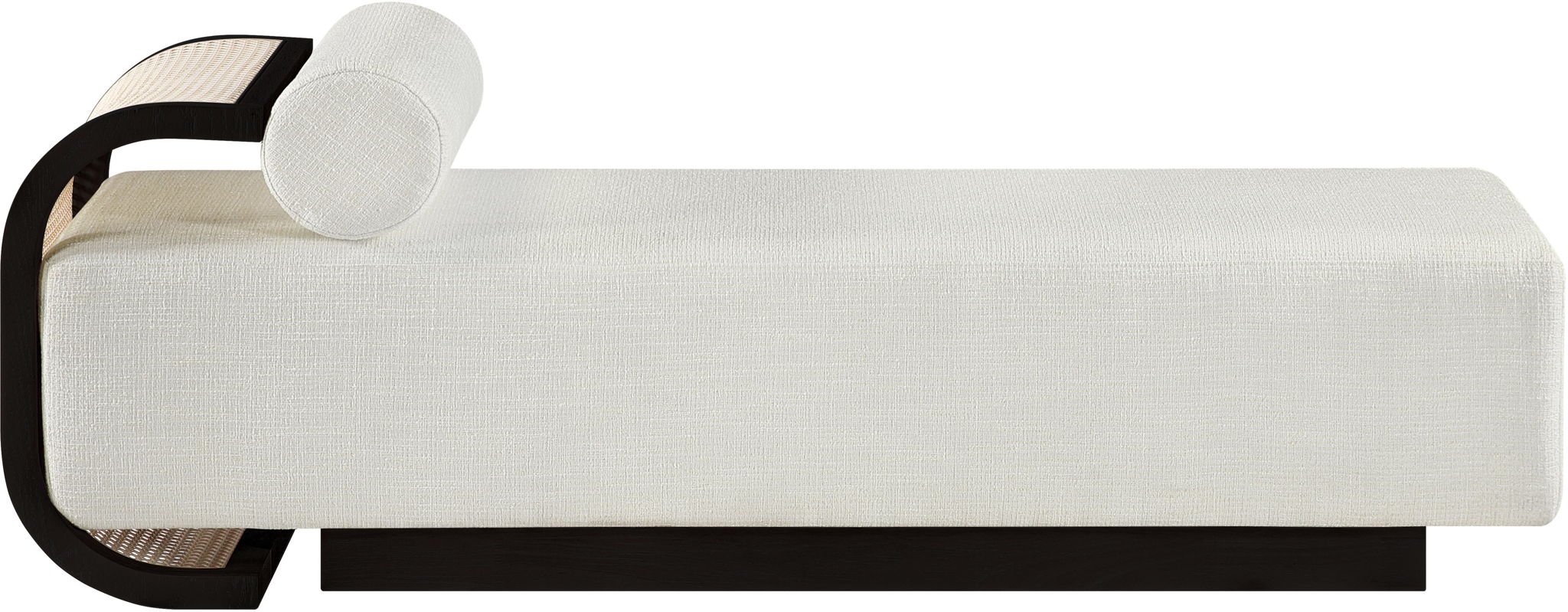 Zephyr - Linen Textured Fabric Upholstered Chaise - Painted Black Base - Urban Living Furniture (Los Angeles, CA)