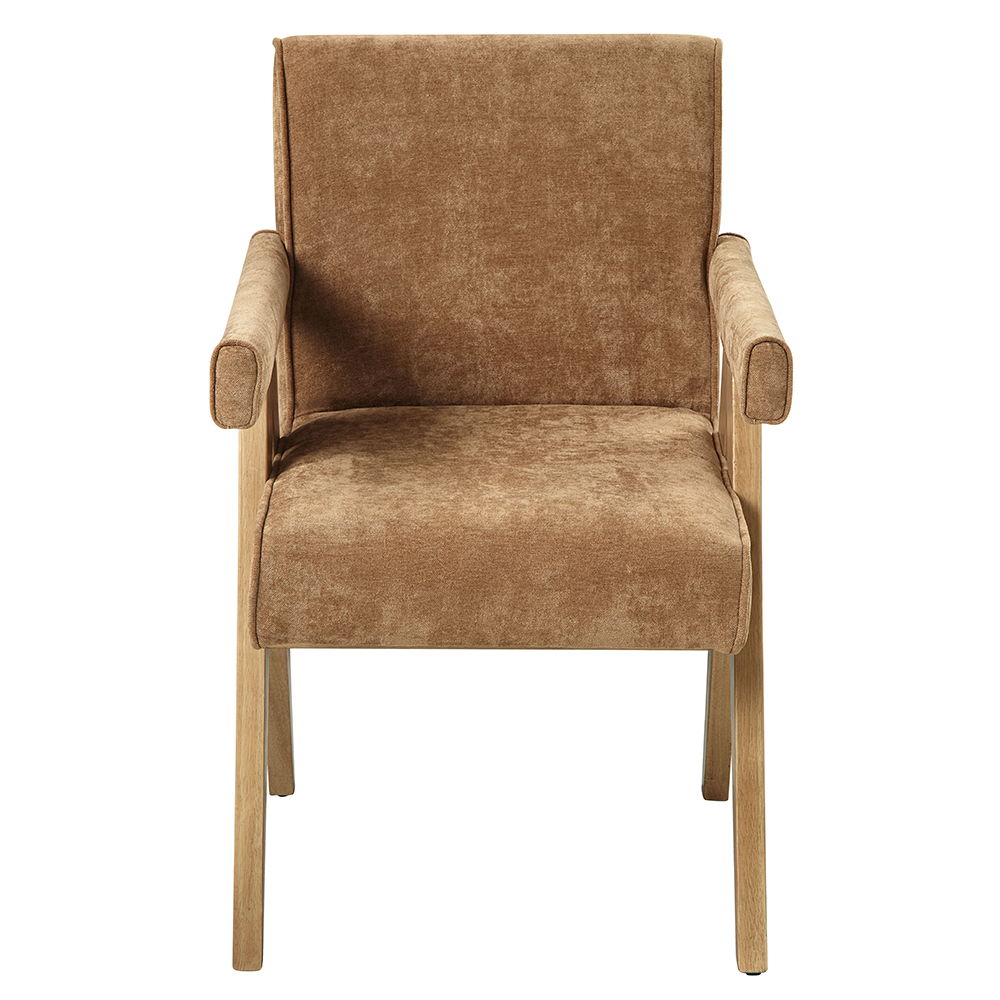 Zoey - Arm Chair (Set of 2) - Chocolate Chenille & Oak - Urban Living Furniture (Los Angeles, CA)