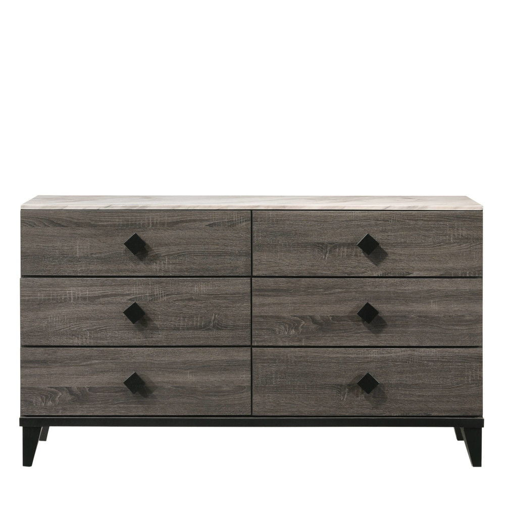 Avantika - Dresser - Faux Marble Top & Rustic Gray Oak - Urban Living Furniture (Los Angeles, CA)