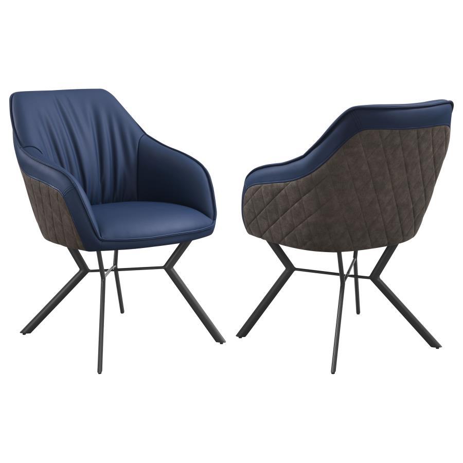 Mayer - Upholstered Dining Arm Chair (Set of 2) - Blue - Urban Living Furniture (Los Angeles, CA)