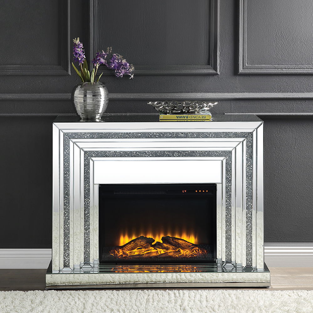 Noralie - 35" Fireplace - Mirrored & Faux Diamonds - Urban Living Furniture (Los Angeles, CA)