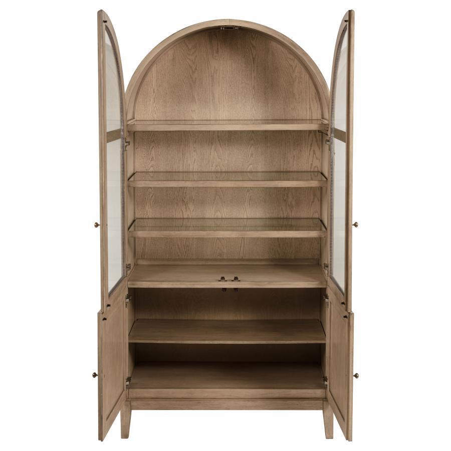 Kailani - 4-Door Cane Dining Vitrine Display Cabinet - Beige Oak - Urban Living Furniture (Los Angeles, CA)