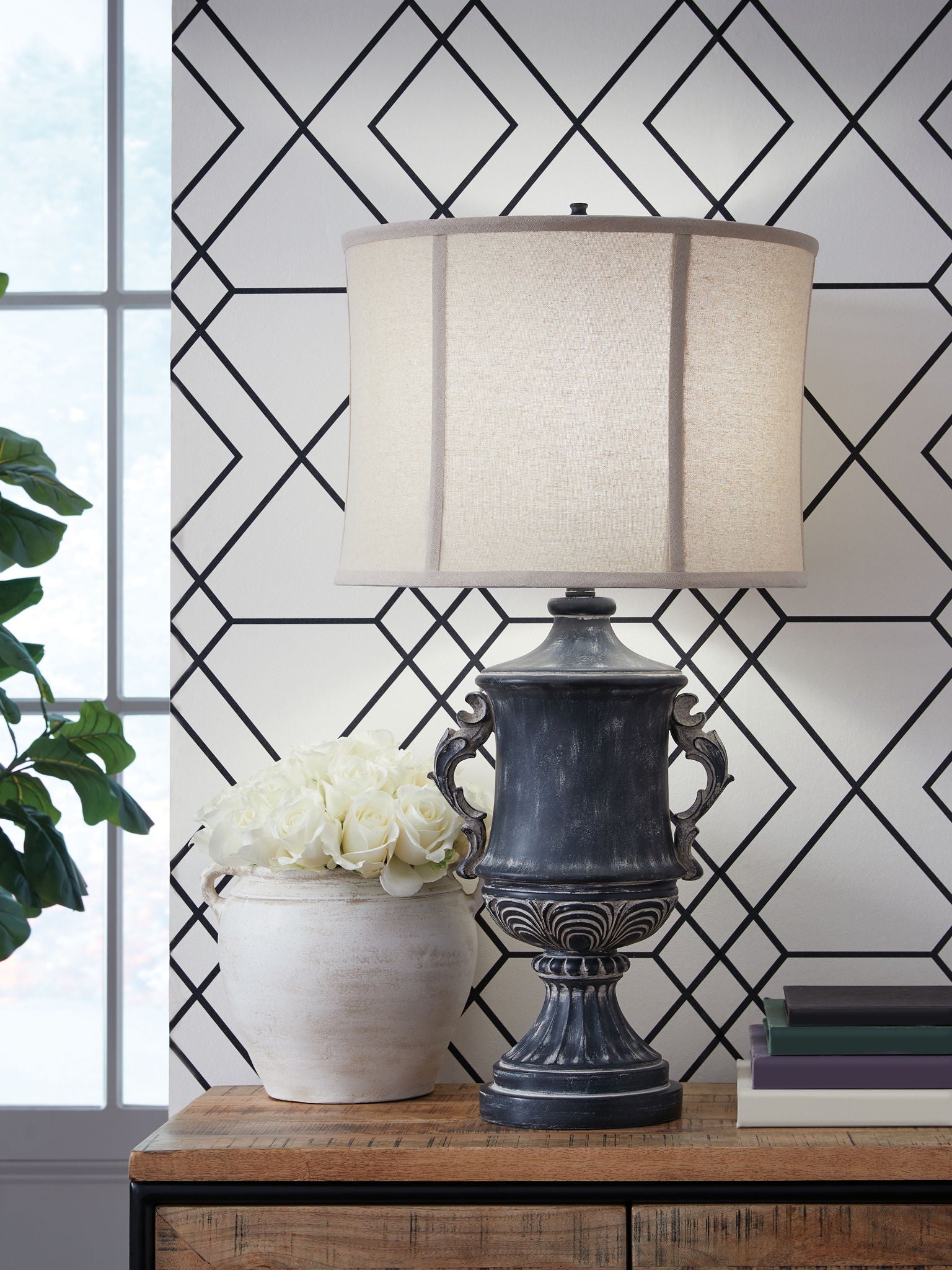 Morvanford - Antique Black - Poly Table Lamp - Urban Living Furniture (Los Angeles, CA)