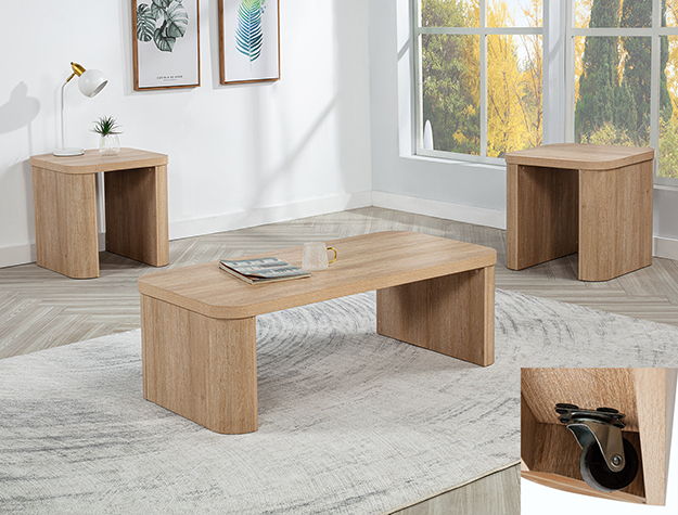 Ashton - 3 Piece Cocktail Set - Natural - Urban Living Furniture (Los Angeles, CA)