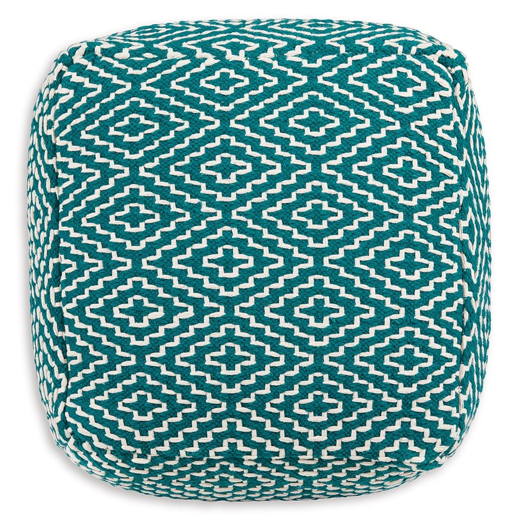 Brynnsen - Pouf - Teal / Ivory - Urban Living Furniture (Los Angeles, CA)