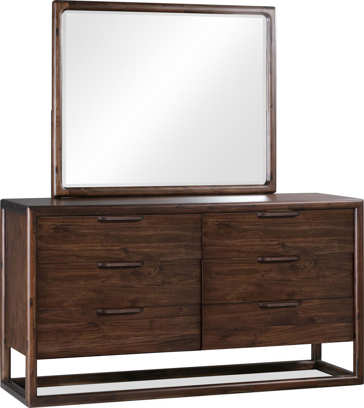 Sol - Six Drawer Acacia Wood Dresser - Brown Spice