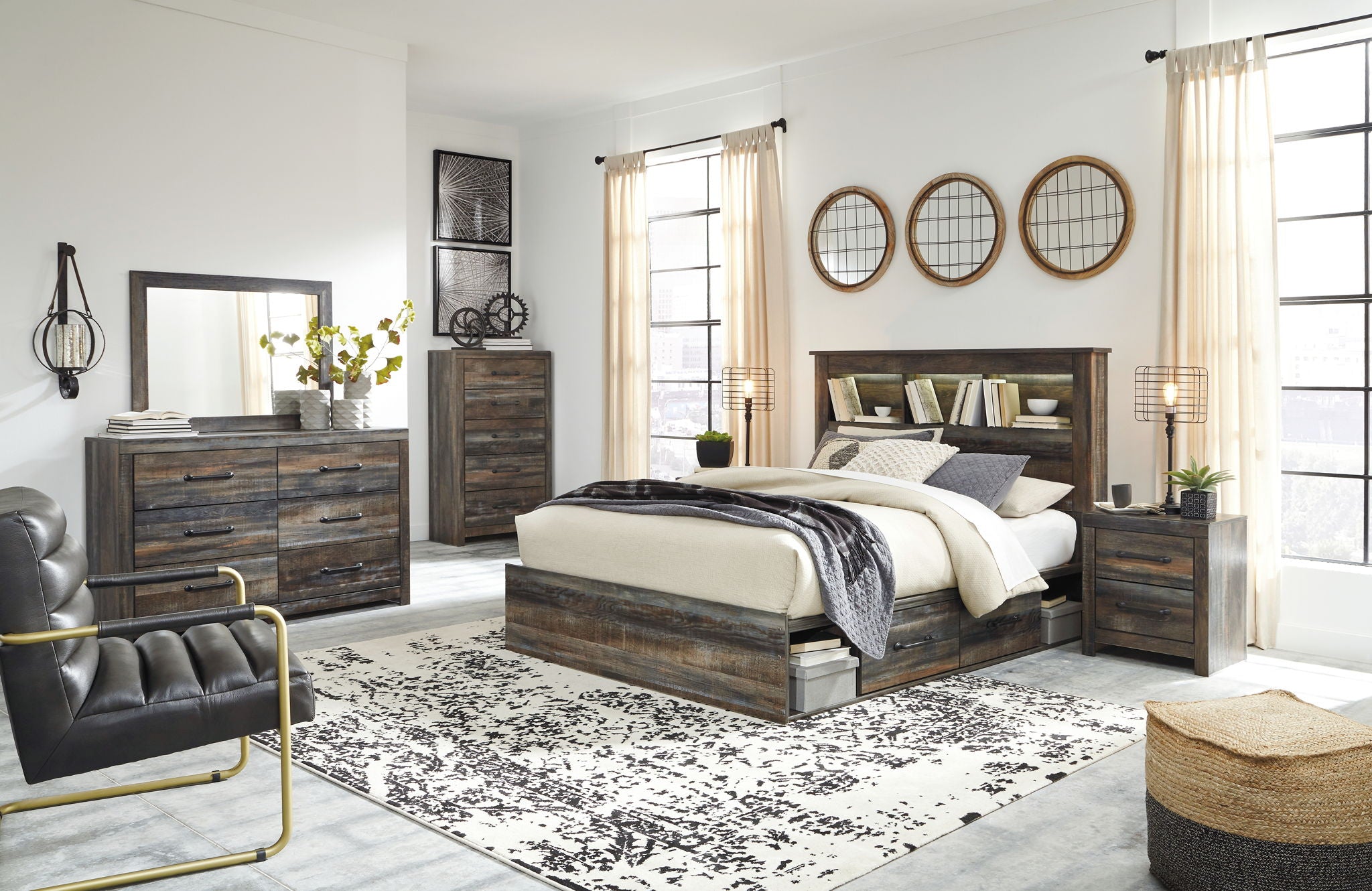 Drystan - Dresser, Mirror, Bookcase Bed Set - Urban Living Furniture (Los Angeles, CA)