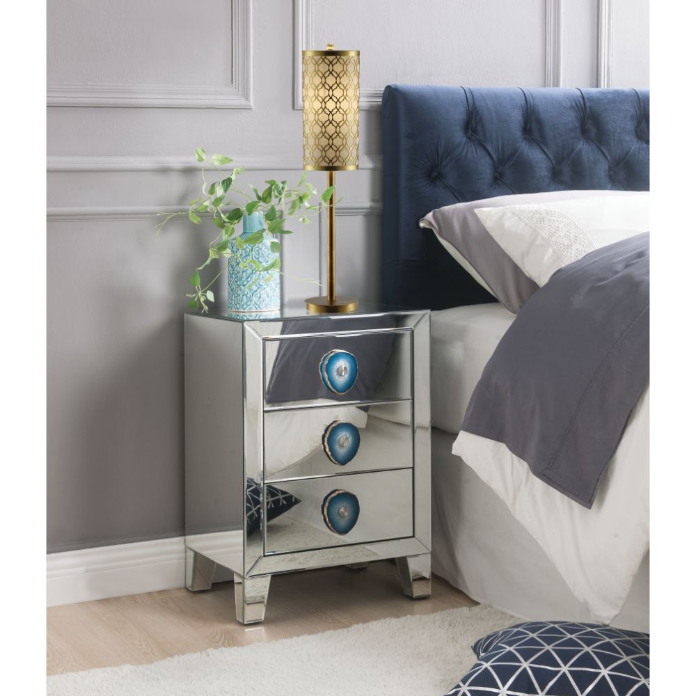 Filip - Accent Table - Mirrored & Faux Agate - Urban Living Furniture (Los Angeles, CA)