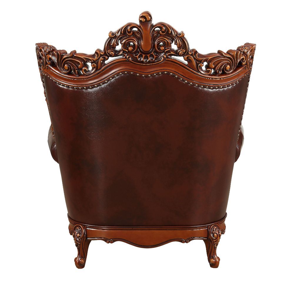 Eustoma - Chair - Cherry Top Grain Leather Match & Walnut - Urban Living Furniture (Los Angeles, CA)