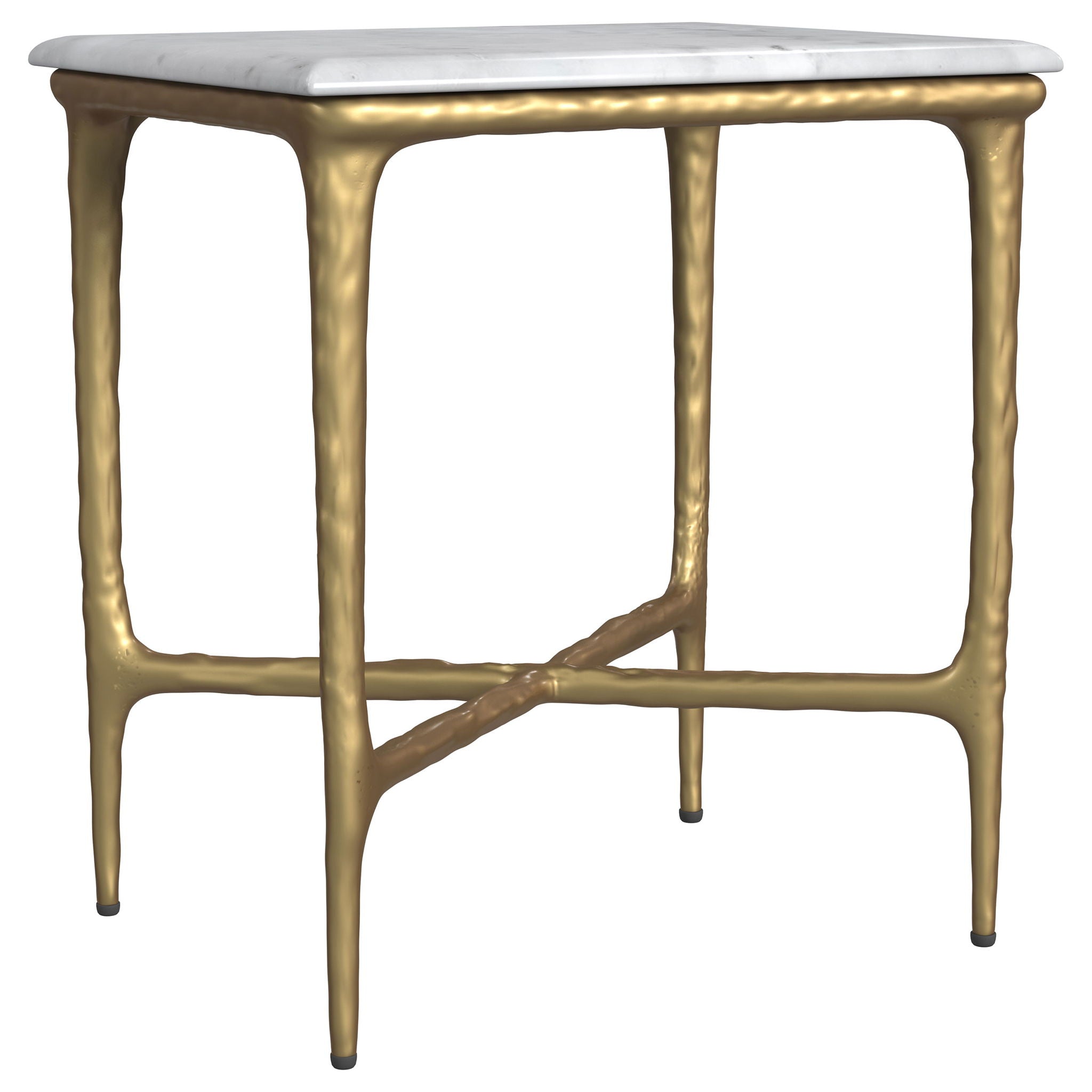 Baldwin - Rectangular Marble Top Side Table - White And Gold - Urban Living Furniture (Los Angeles, CA)