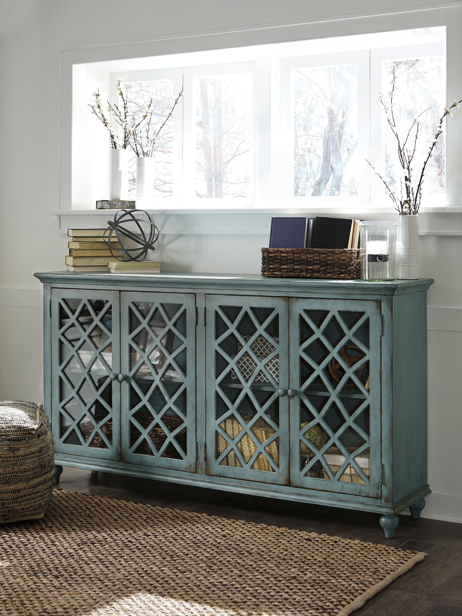 Mirimyn - Accent Cabinet - Vintage Finish - Antique Teal - Urban Living Furniture (Los Angeles, CA)