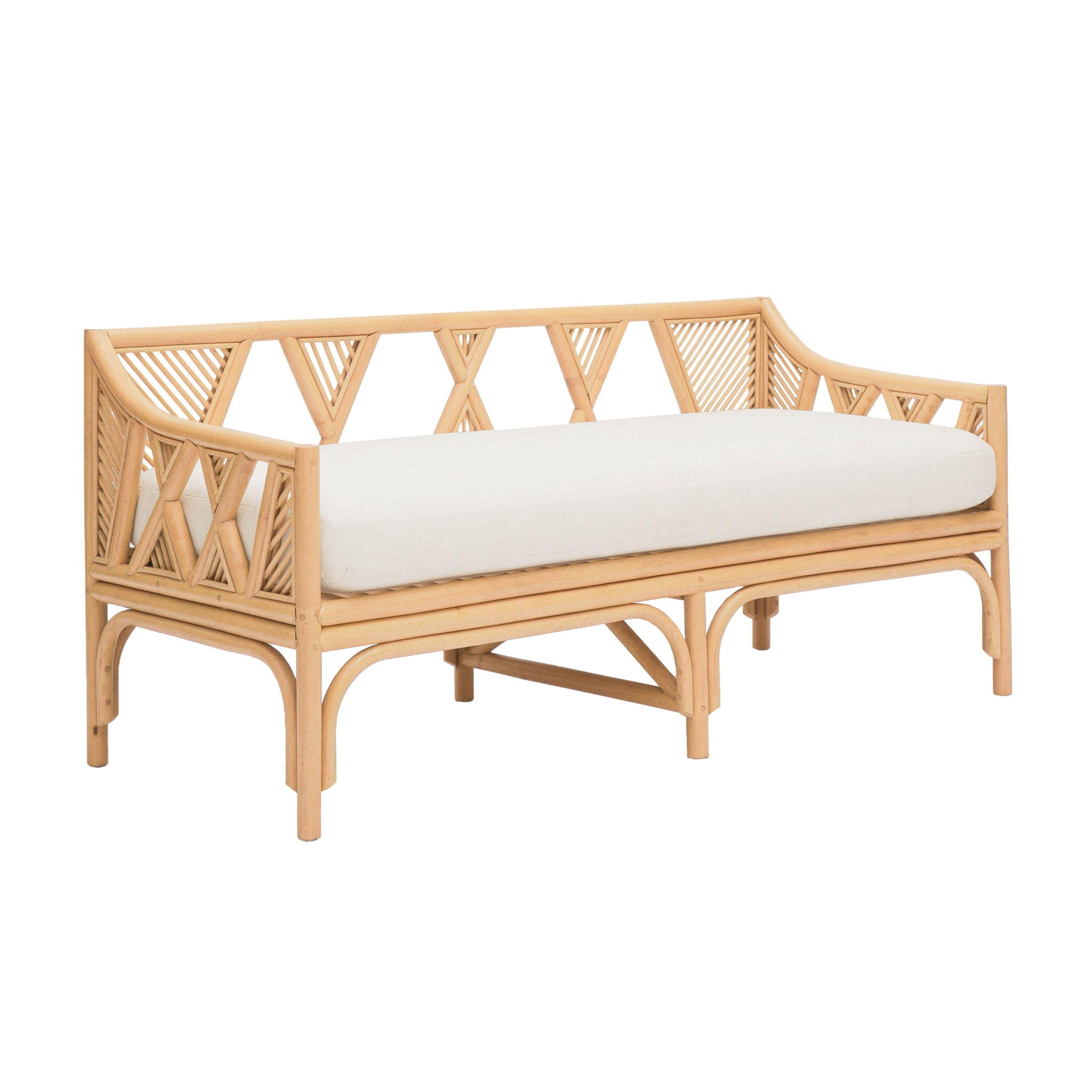 Jayla - Rattan Bench - Natural / White - Urban Living Furniture (Los Angeles, CA)
