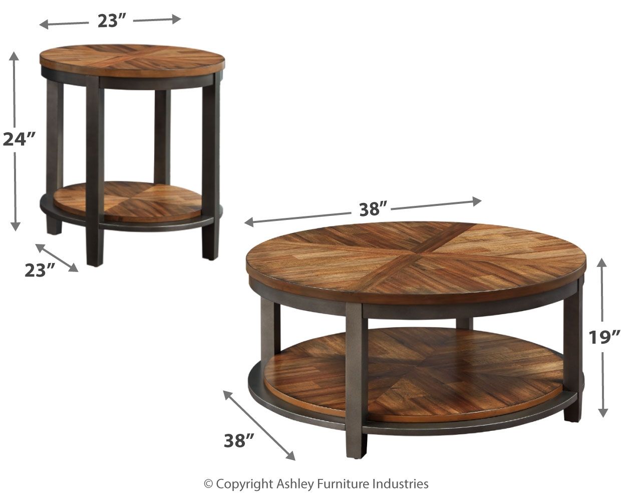 Roybeck - Light Brown / Bronze - Occasional Table Set (Set of 3) - Urban Living Furniture (Los Angeles, CA)