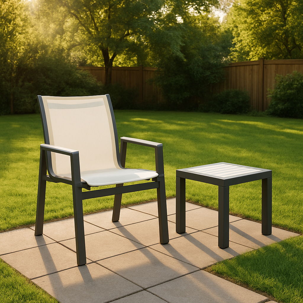 Nizuc - Outdoor Patio Dining Arm Chair With Gray Frame (Set of 2) - Urban Living Furniture (Los Angeles, CA)
