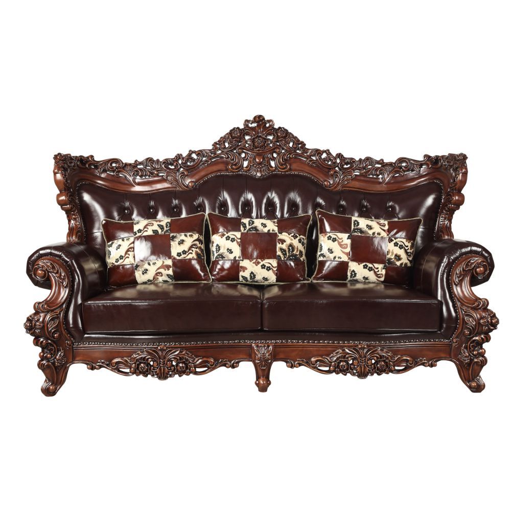 Forsythia - Sofa - Espresso Top Grain Leather Match & Walnut - Urban Living Furniture (Los Angeles, CA)