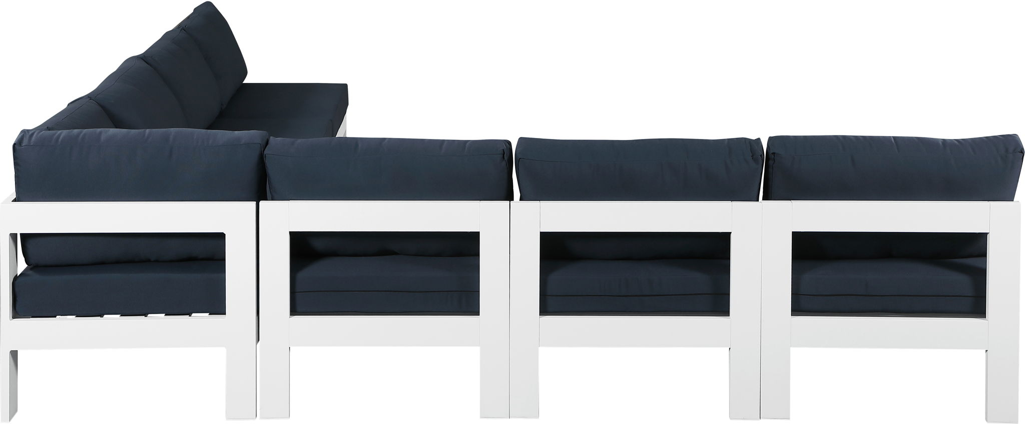 Nizuc - Outdoor Patio 7 Piece Modular Sectional With White Frame - Urban Living Furniture (Los Angeles, CA)