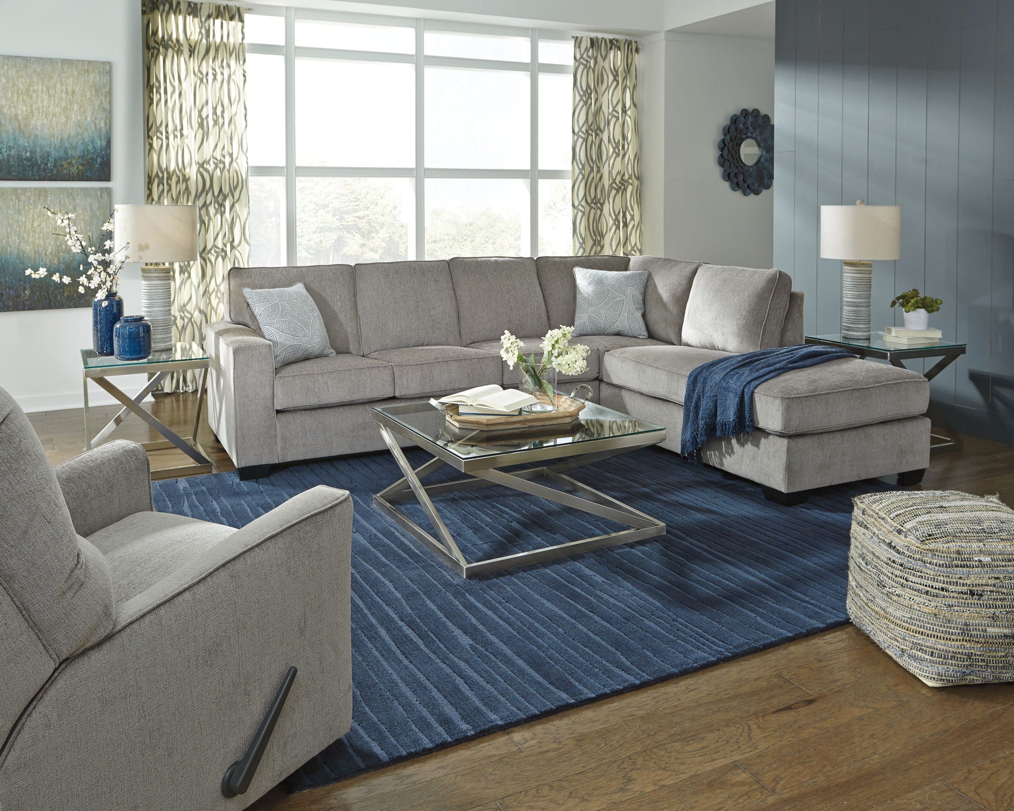 Altari - Right Arm Facing Corner Chaise With Sleeper 2 Pc Sectional - Alloy - Urban Living Furniture (Los Angeles, CA)