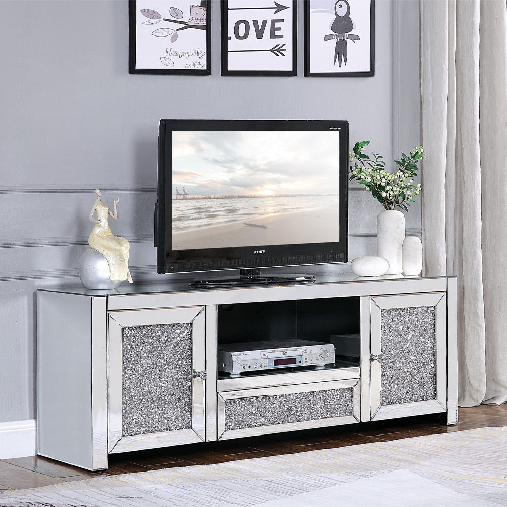 Noralie - TV Stand - Mirrored & Faux Diamonds - Urban Living Furniture (Los Angeles, CA)