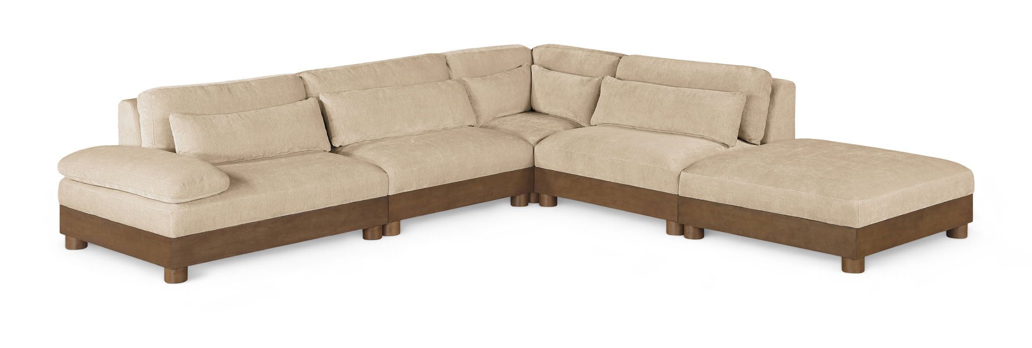 Turin - Chenille Fabric Upholstered Modular Sectional - Beige