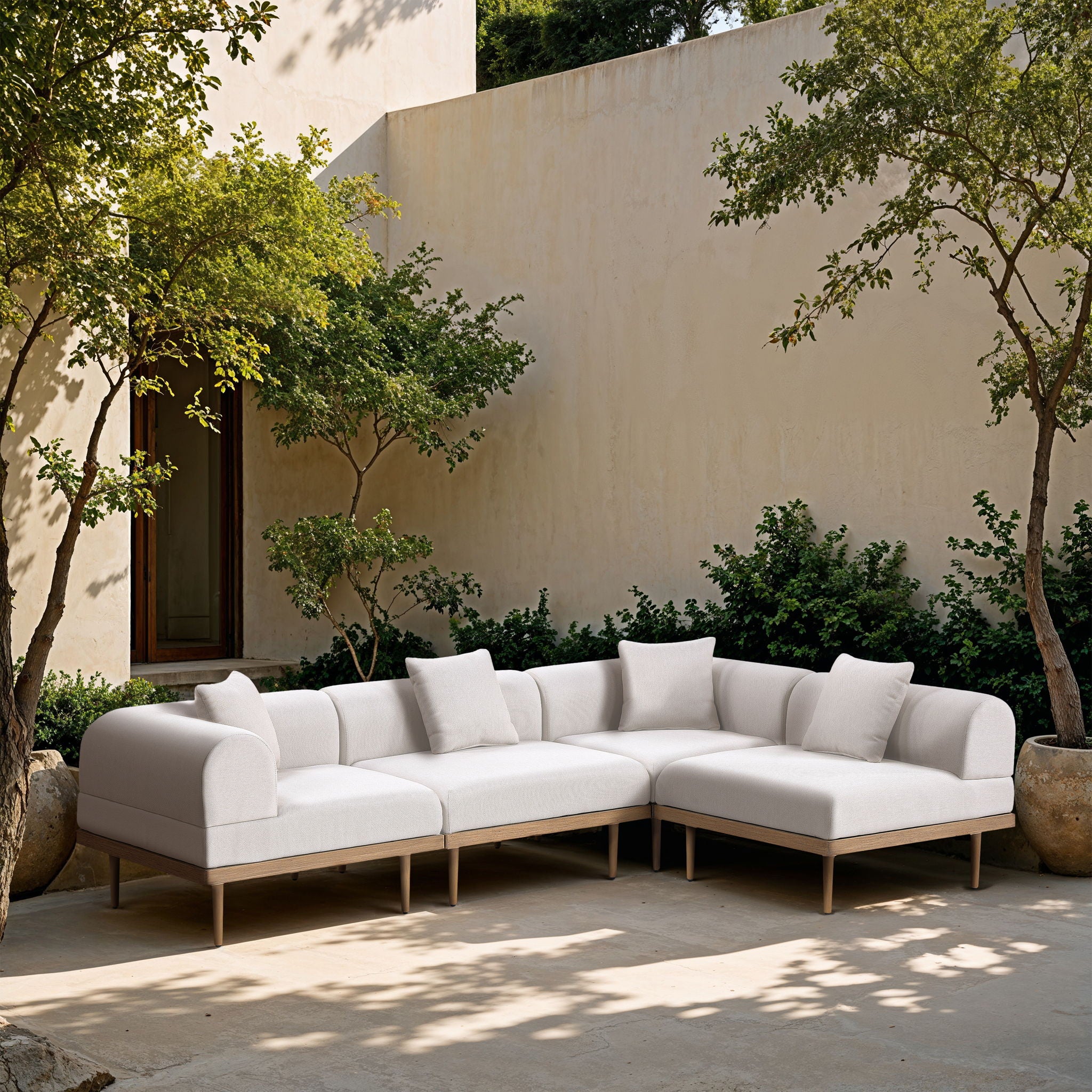 Laguna - 4 Piece 106.5" Upholstered Outdoor Patio Modular Sectional - Urban Living Furniture (Los Angeles, CA)