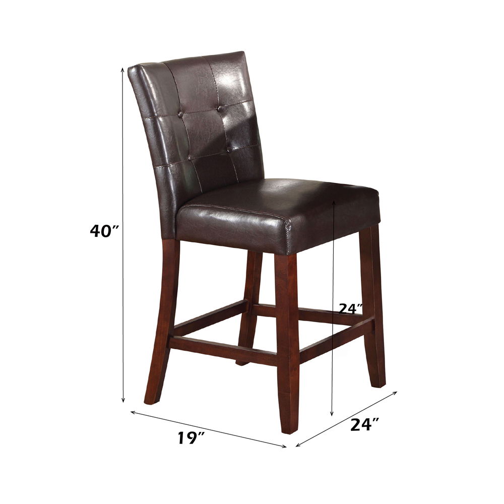 Britney - 20" Counter Height Chair (Set of 2) - Espresso Synthetic Leather & Walnut - Urban Living Furniture (Los Angeles, CA)