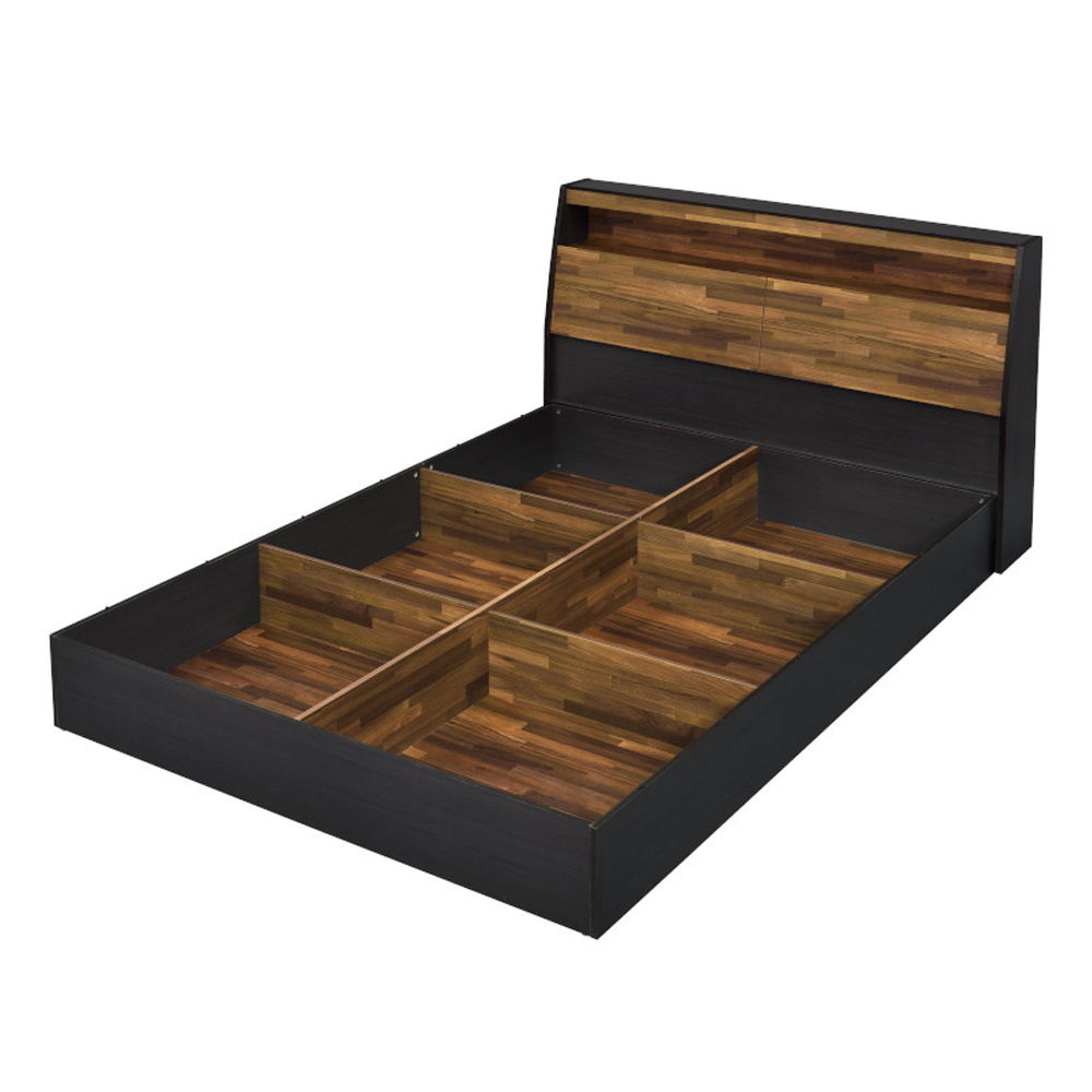 Eos - Queen Bed With Storage - Walnut & Black - Urban Living Furniture (Los Angeles, CA)