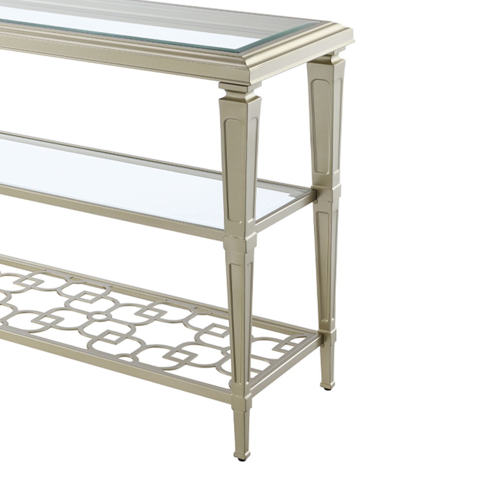Zaba - Sofa Table - Glass Top & Silver - Urban Living Furniture (Los Angeles, CA)