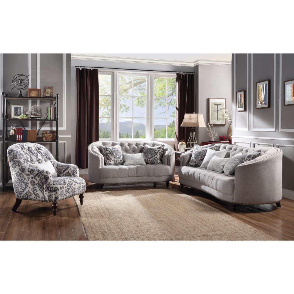 Saira - Loveseat With 3 Pillows - Light Gray Fabric - Urban Living Furniture (Los Angeles, CA)