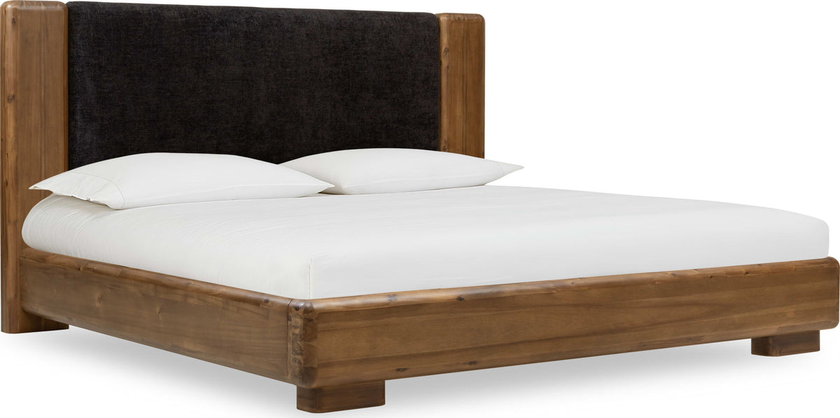 Boka - Chenille Upholstered Platform Bed