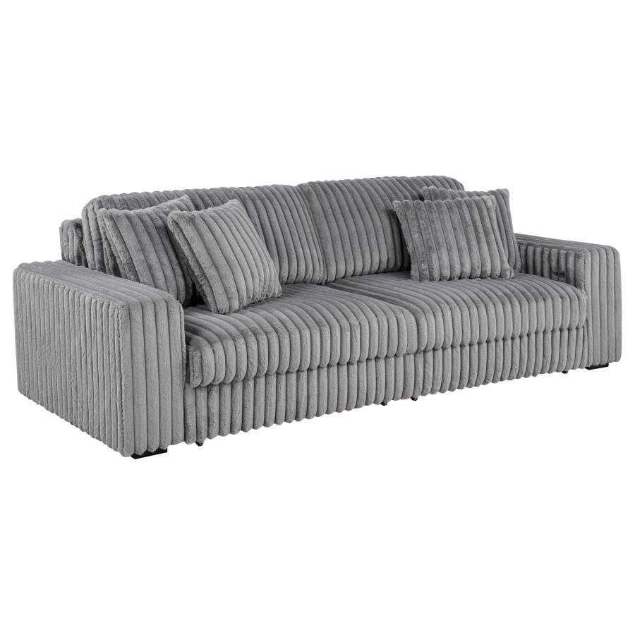 Jacana - RAF Power Sofa Chaise With 2 Piece Pillow, Box 2 of 2 - Gray