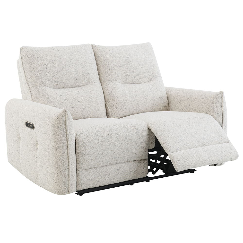 Lalisa - Power Motion Loveseat With USB Port - Cream Chenille - Urban Living Furniture (Los Angeles, CA)