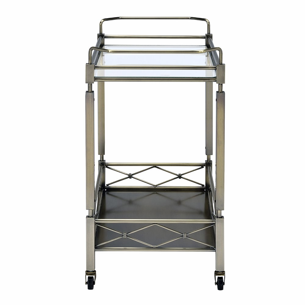 Matiesen - Serving Cart - Clear Glass & Antique Gold - Urban Living Furniture (Los Angeles, CA)