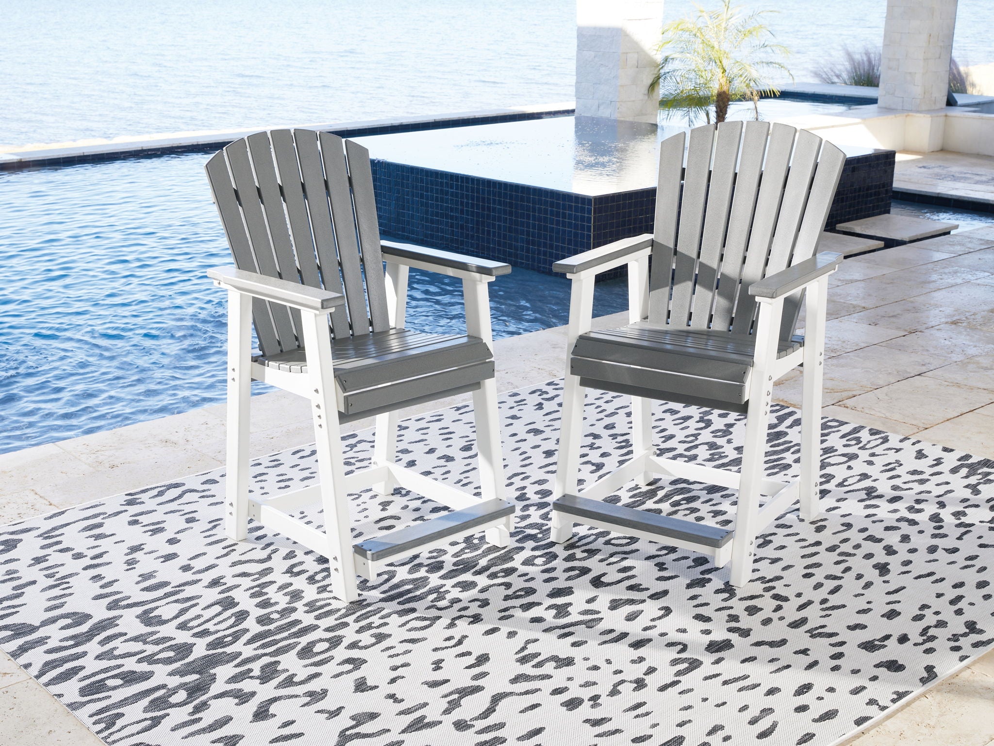 Transville - Barstool (Set of 2) - Gray / White - Urban Living Furniture (Los Angeles, CA)