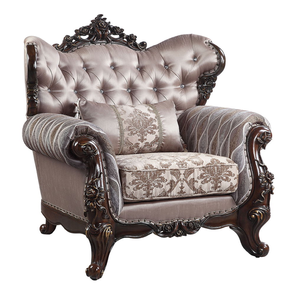 Benbek - Chair With Pillow - Fabric & Antique Oak - Urban Living Furniture (Los Angeles, CA)