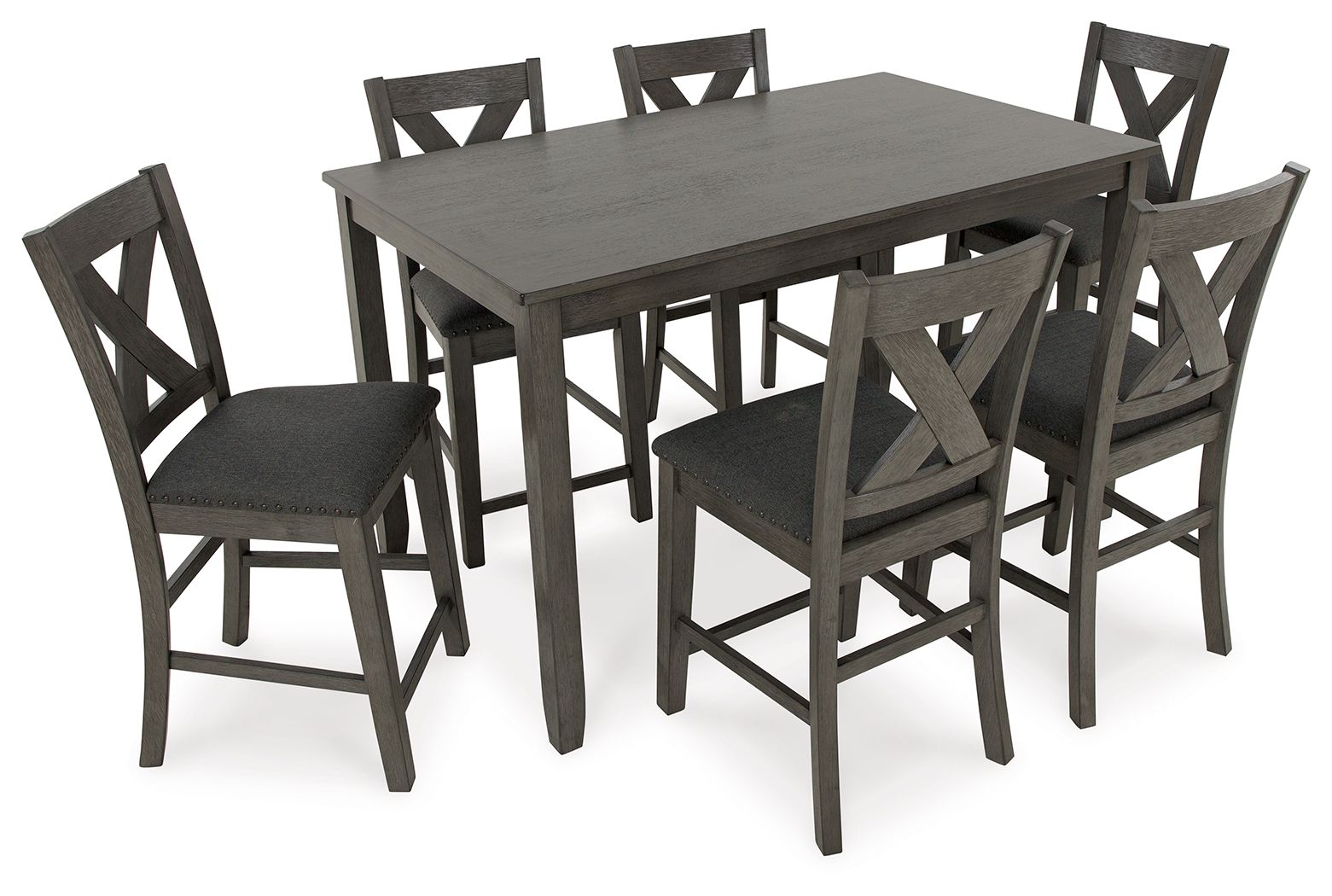 Caitbrook - Gray - Rect Drm Counter Table Set (Set of 7) - Urban Living Furniture (Los Angeles, CA)