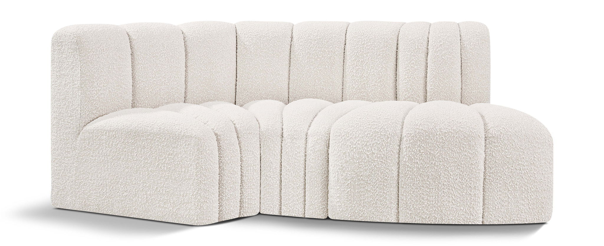 Arc - Boucle Fabric 3 Piece Modular L-Shaped Sofa - Urban Living Furniture (Los Angeles, CA)