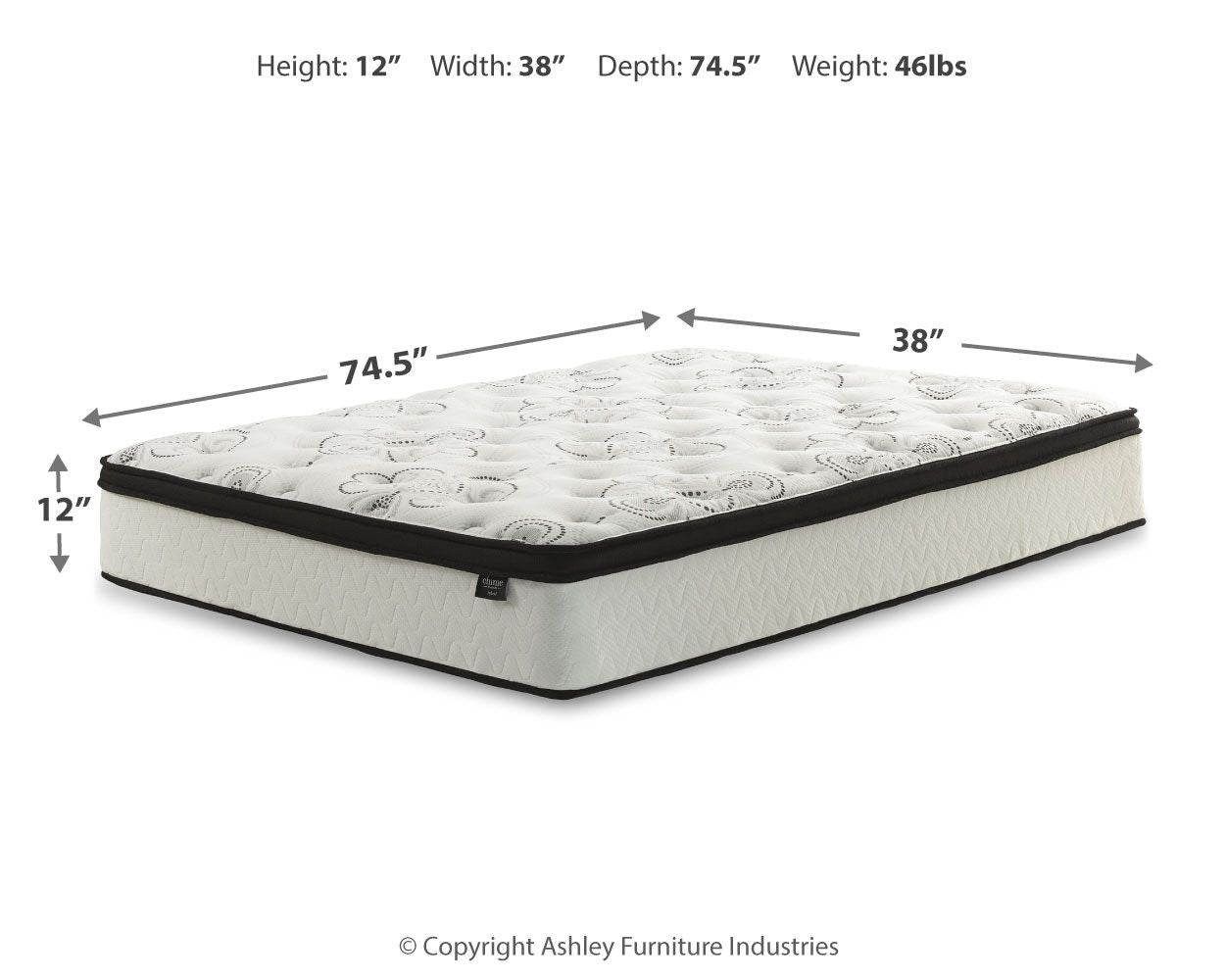 Chime 12 Inch Hybrid - Ultra Plush Hybrid Mattress - Urban Living Furniture (Los Angeles, CA)