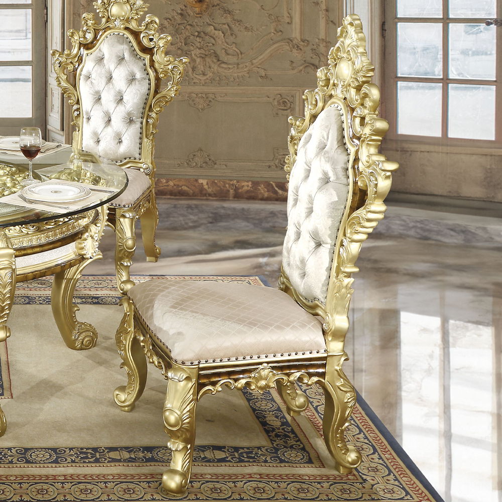 Desiderius - Side Chair (Set of 2) - Antique Gold & Hand-Painted Brown - Urban Living Furniture (Los Angeles, CA)