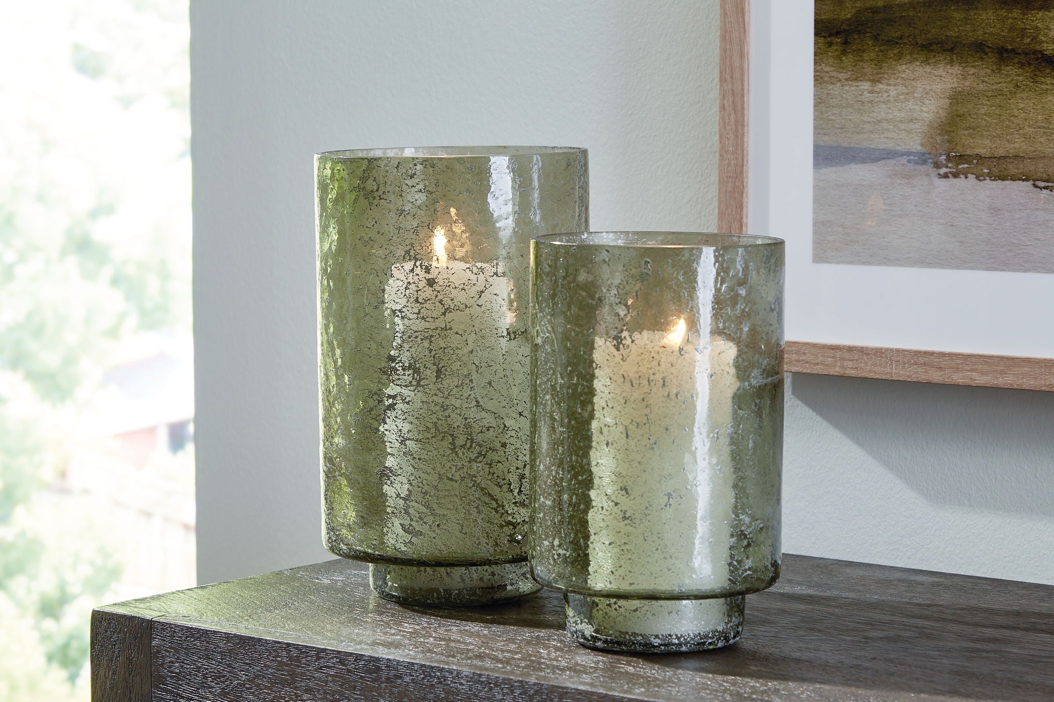 Clarkton - Green - Candle Holder Set (Set of 2) - Urban Living Furniture (Los Angeles, CA)