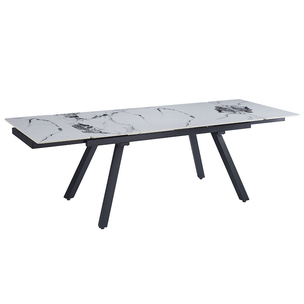 Damita - Ceramic Top Dining Table - White & Black - Urban Living Furniture (Los Angeles, CA)