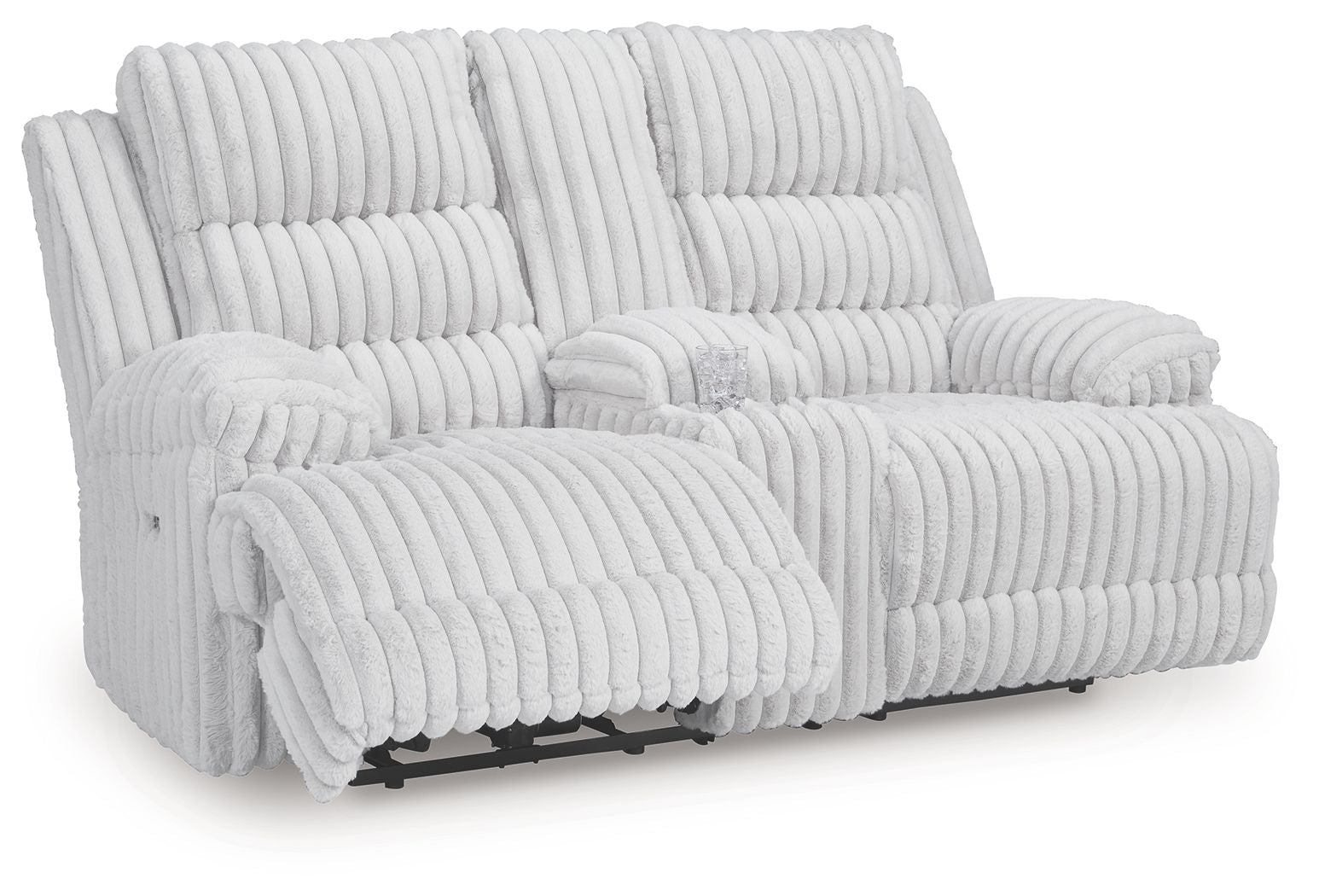Rhines Falls - Alloy - Double Reclining Power Loveseat With Console - Urban Living Furniture (Los Angeles, CA)