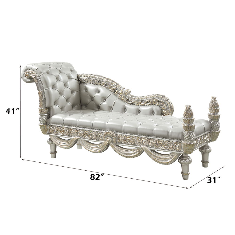 Sandoval - Bench - Beige Synthetic Leather & Champagne - Urban Living Furniture (Los Angeles, CA)