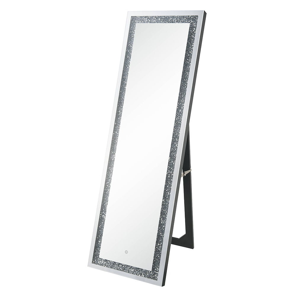 Noralie - 60" Floor Mirror With LED - Mirrored & Faux Diamonds - Urban Living Furniture (Los Angeles, CA)