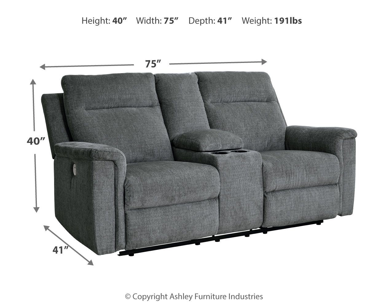Barnsana - Dbl Power Reclining Loveseat With Console - Urban Living Furniture (Los Angeles, CA)
