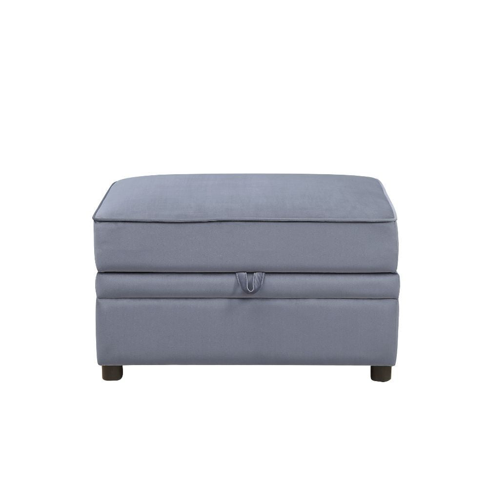 Bois II - Ottoman With Storage - Gray Velvet - Urban Living Furniture (Los Angeles, CA)