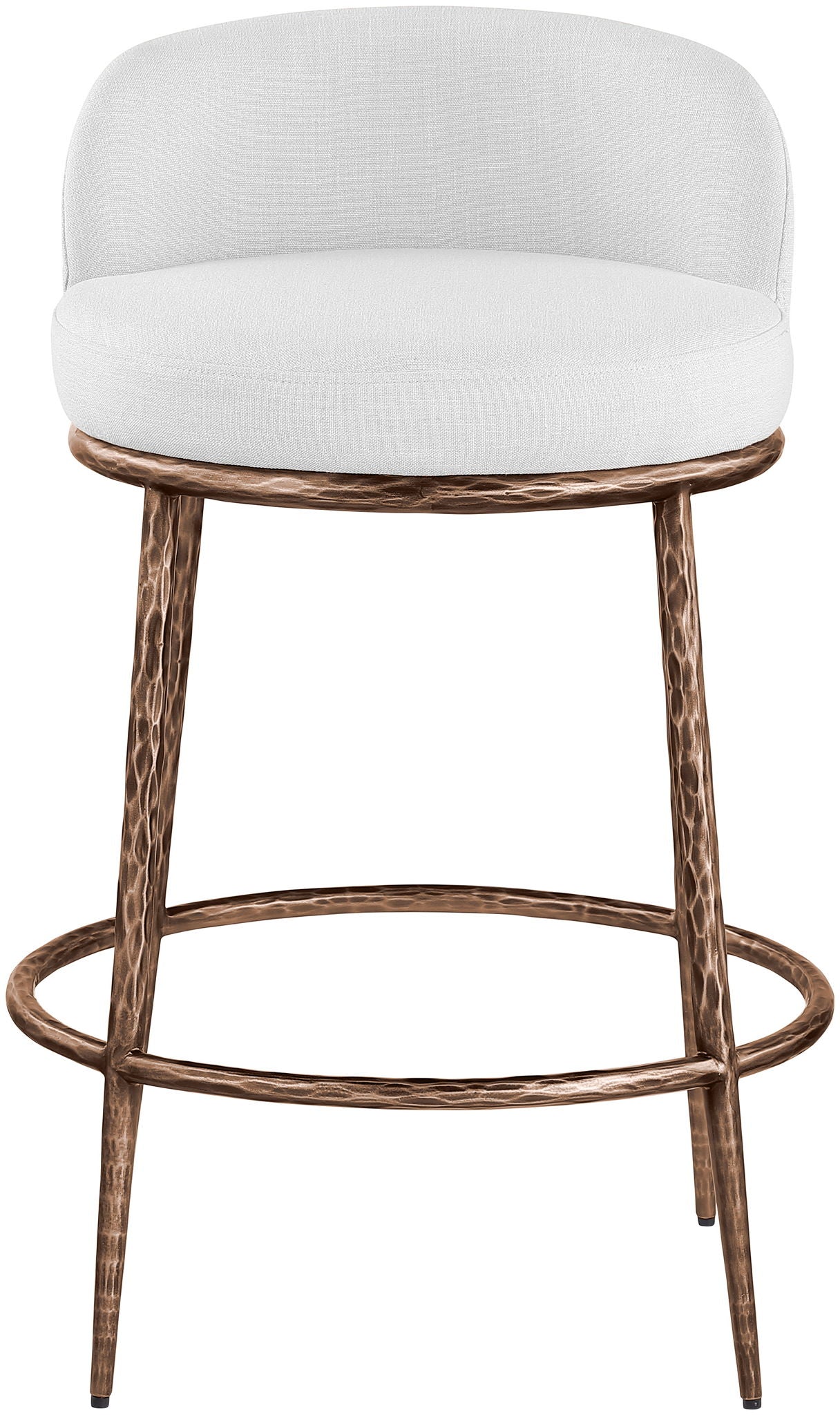 Ferro - Upholstered Counter Stool With Brushed Bronze Base
