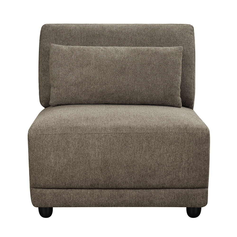 Rylie - Modular Armless Chair With Pillow - Brown Linen - Urban Living Furniture (Los Angeles, CA)
