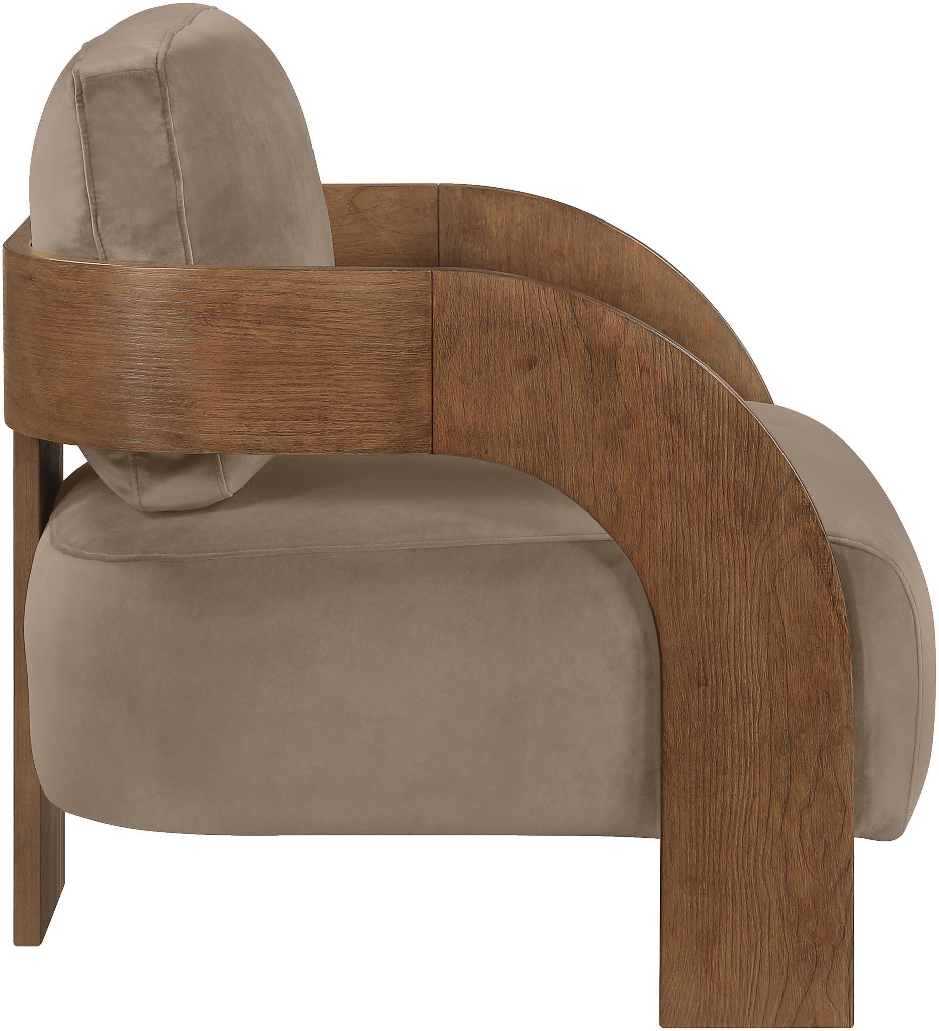 Cedra - Velvet Performance Fabric Upholstered Accent Chair - Brown Frame - Urban Living Furniture (Los Angeles, CA)